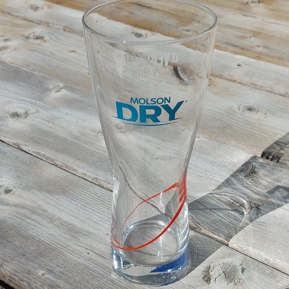 Vintage Molson Dry Beer Glass Pint